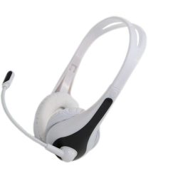 780-00048 - CUFFIA C/MICROFONO 3,5MM BK/WH SMARTPHONE/TABLET ADJ