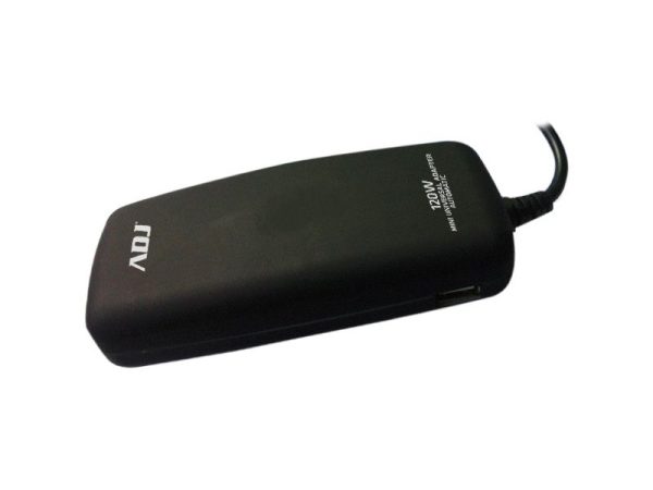 160-00126 - ALIMENTATORE NOTEBOOK 120W MINI BK 8 CONN 3PIN AUTO CON PORTA USB ADJ