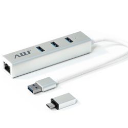 143-00021 - HUB USB 3.0 3P ADATTATORE TYPE-C SL 3*USB 3.0 + RJ45 ADJ