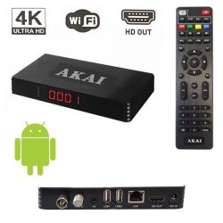 8056746664374 - DECODER DVBT-2 AKAI COMBO SAT TERRE T2+S2 ANDROID SMART BONUSOK 2TUNER