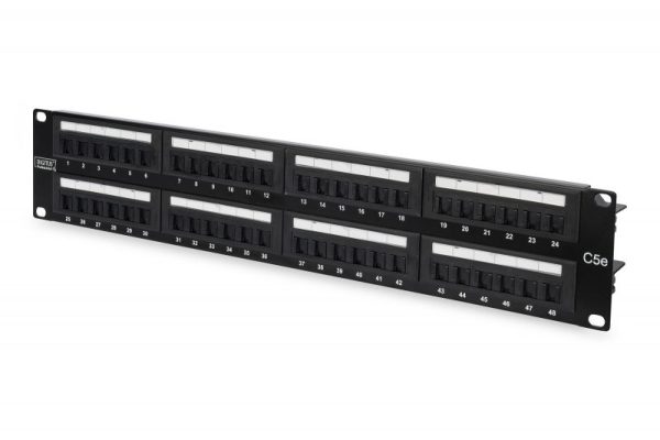 DN91548U - PATCH PANEL 48 PORTE NON SCHERMATO UTP CAT5E 8 POLI RACK 19" 2 UNIT&#1