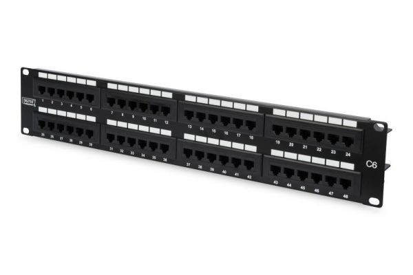 DN91648U - PATCH PANEL 48 PORTE NON SCHERMATO UTP CAT6 8 POLI RACK 19" 2 UNIT&#19