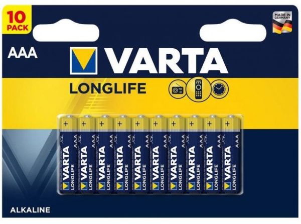 04103101461 - BATTERIA MINISTILO AAA 1,5V LR6 LONG LIFE 10PZ VARTA MEGAPACK