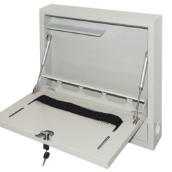 LKLAP02 - ARMADIO A MURO PER NOTEBOOK CON CHIUSURA CHIAVE GRIGIO CON PISTONI