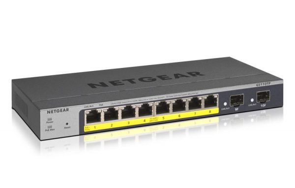 GS110TP-300EUS - SWITCH 8P GIGABIT ETHERNET POE+ 55W +2P SFP SMART MANAGED PRO