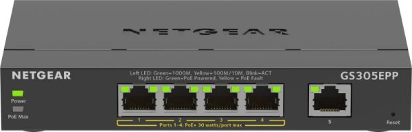 GS305EPP-100PES - SWITCH 5P GIGABIT DI CUI 4P POE 180 W