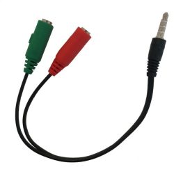 LKADAT147 - ADATTATORE 3,5MM PER CUFFIE CON MIC EAUDIO SEPARATO A 1 JACK 3,5MM MASC