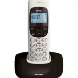 10273210 - TELEFONO CORDLESS BRONDI NICE BICOLORE NERO/BIAN RUBRICA/ID CALL
